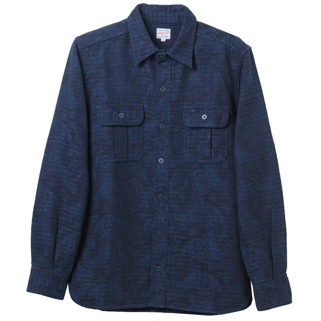 momotarojeansのインスタグラム：「05-233 indigo paisley shirts  #kojima #kurashiki #okayama #jeans #denim #denimday #denimporn #denimhead #selvedge #selvage #selvedgedenim #selvedgeforum #denimevolution #selvedgemurah #unionspecial #goingtobattle #madeinjapan #japanesedenim #fading #naturalfading #madebyhand #madeinjapan #jeanslife #vintagejeans #fade #selvedge #mensweardaily」