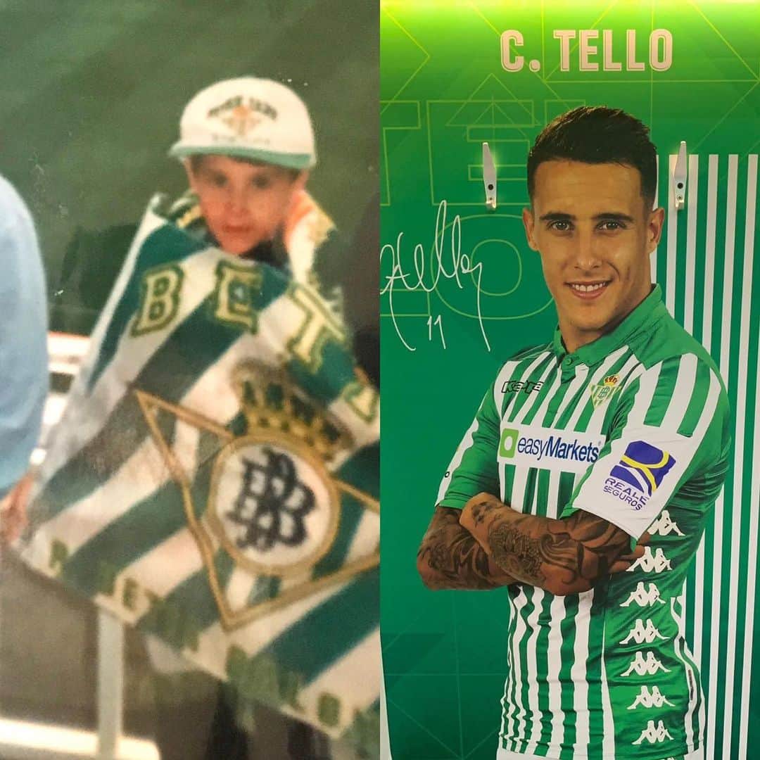 クリスティアン・テージョのインスタグラム：「Felices 112 años de Historia💚 feliz y orgulloso de pertenecer a esta gran FAMILIA😀 @realbetisbalompie」