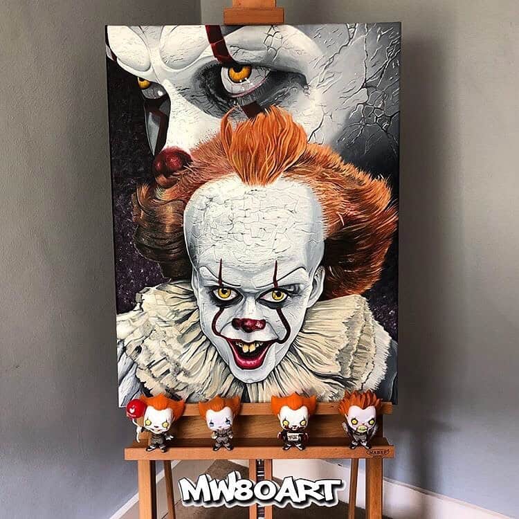 Art Collective Magazineさんのインスタグラム写真 - (Art Collective MagazineInstagram)「Check out this awesome #pennywise by @mw80art done with oils! Go check his page for more awesome work! I’ve been to busy to see the movie yet damnit 🤦🏻‍♂️ #artnerdsupport #it #oils #artcollective #stephenking」9月13日 6時49分 - art_collective
