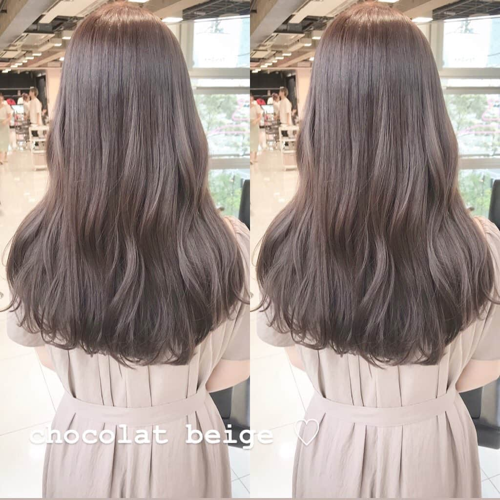 佃加菜さんのインスタグラム写真 - (佃加菜Instagram)「chocolat beige ♡ 柔らかいショコラベージュは 秋にぴったり🍂 赤みが残らないように、グレーを混ぜると抜けても柔らかい色が保たれます♡」9月13日 0時31分 - tsukuda_kana