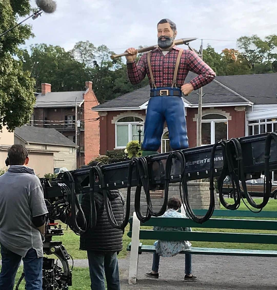 フィン・ヴォルフハルトさんのインスタグラム写真 - (フィン・ヴォルフハルトInstagram)「BTS @itmovieofficial Vs. Paul frickin’ Bunyan!  Thank you Cobourg, Port Hope and Stephen King.」9月13日 0時53分 - finnwolfhardofficial