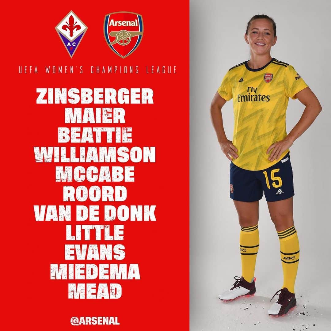 Arsenal Ladiesさんのインスタグラム写真 - (Arsenal LadiesInstagram)「📝Here’s how we line-up in our @UWCL Round of 32 clash with Fiorentina 😍」9月13日 1時16分 - arsenalwfc