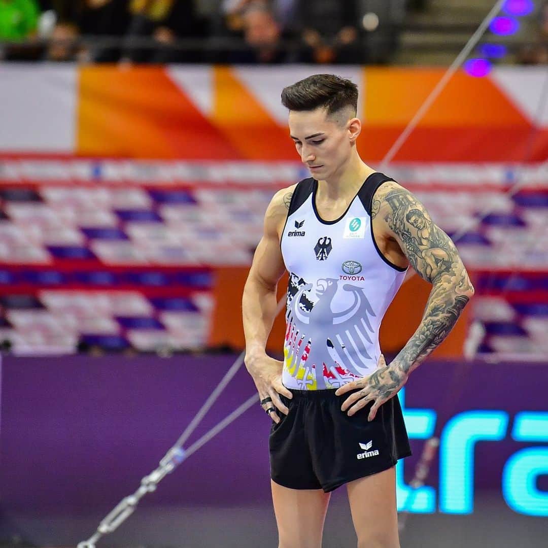 マゼル・ニューエンのインスタグラム：「Oh man, my left shoulder is giving me some problems. I can't do Backnang on Saturday, but I sure am trying to get fit until the WC in Stuttgart! #roadtostuttgart #stuttgart2019 #gymnastics #goforit #themarcelnguyen」