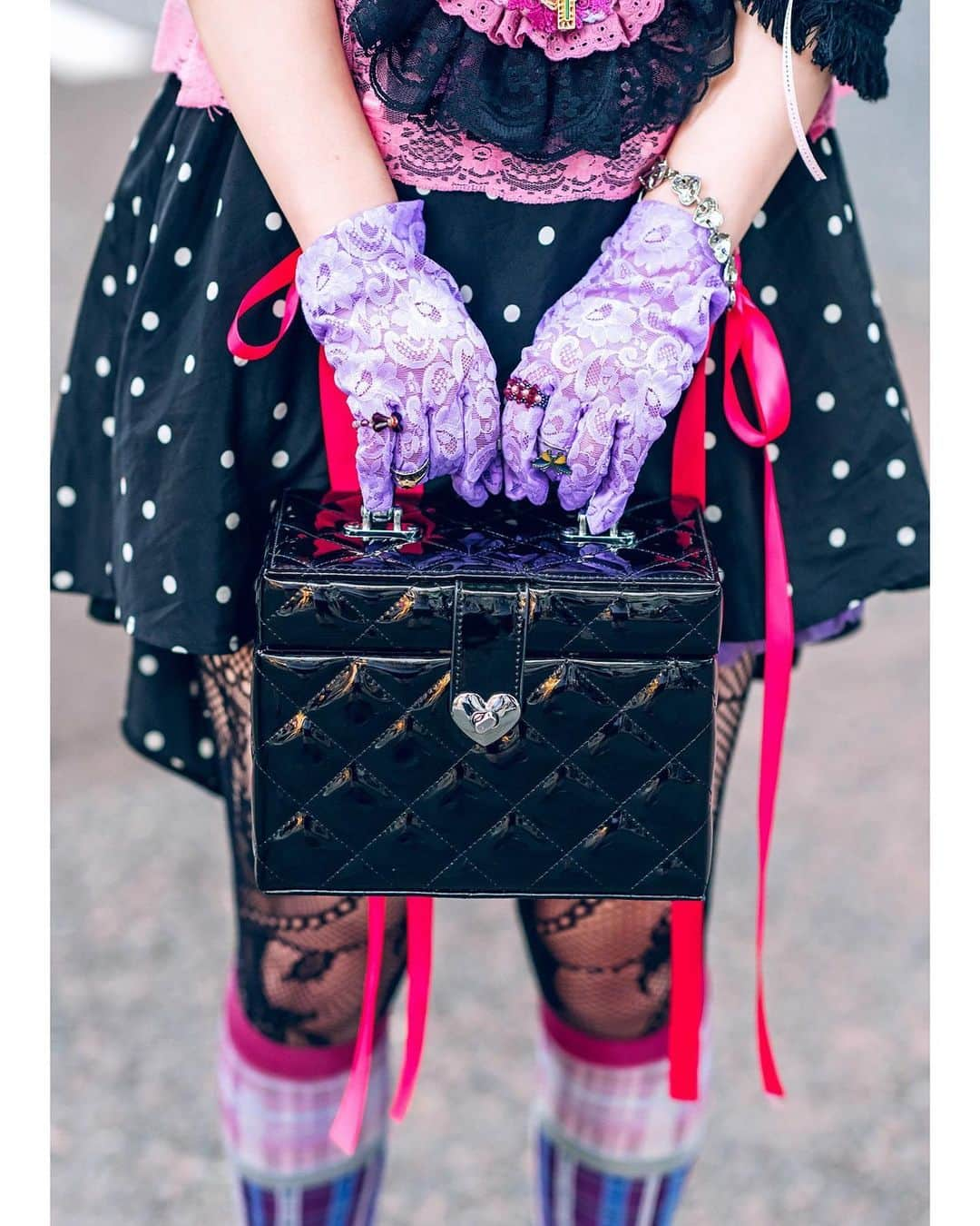 Harajuku Japanさんのインスタグラム写真 - (Harajuku JapanInstagram)「18-year-old Japanese fashion college student Kaede (@0626kerokero) on the street in Harajuku wearing a vintage layered lace look with Vivienne Westwood socks and Demonia platforms.」9月13日 16時09分 - tokyofashion