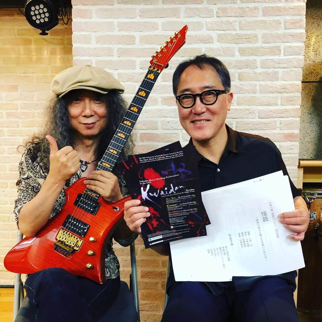 佐野史郎のインスタグラム：「小泉八雲 朗読のしらべ 「怪談」 ギター:山本恭司 朗読:佐野史郎  松江、ニューヨーク、シンシナティ、ニューオリンズツアー、リハーサル🎶 日米の時と場所を超えて繰り広げられる、恐怖という名の官能‼︎」