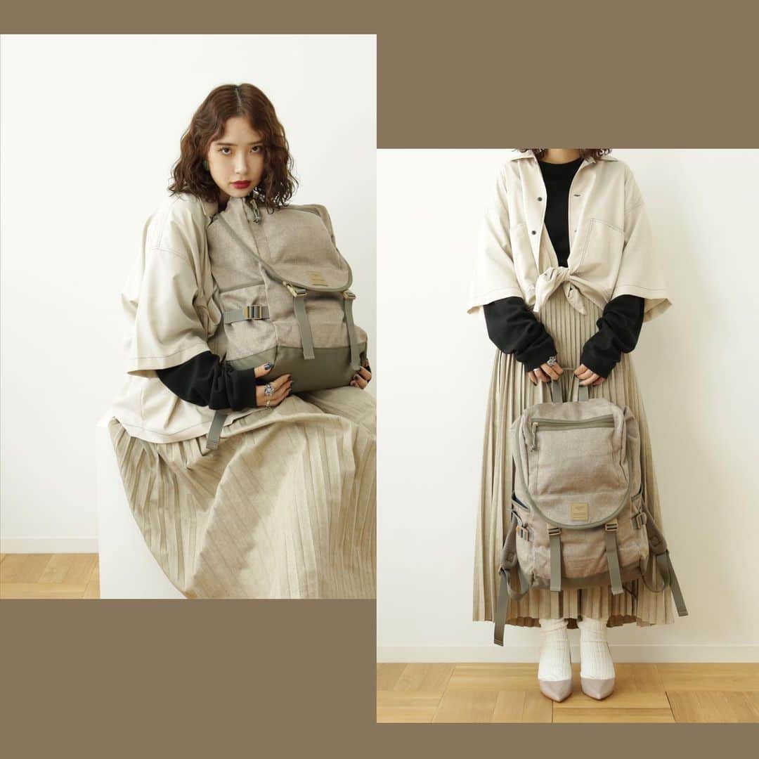 のインスタグラム：「. ■AH-B3531 ¥4,900＋TAX NOMAD FLAPPY BACKPACK GY . #anello #anello_bag #bag #backpack #2019AW #OOTD #アネロ #バッグ #バックパック . .」
