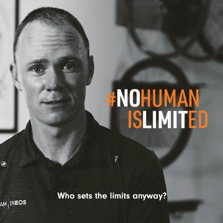 クリス・フルームのインスタグラム：「I’m delighted to be a #NoHumanIsLimited ambassador for @KipchogeEliud’s @INEOS159Challenge.  I believe that #NoHumanIsLimited and this is my story.  Who sets the limits anyway?  Tell me your #NoHumanIsLimited story」