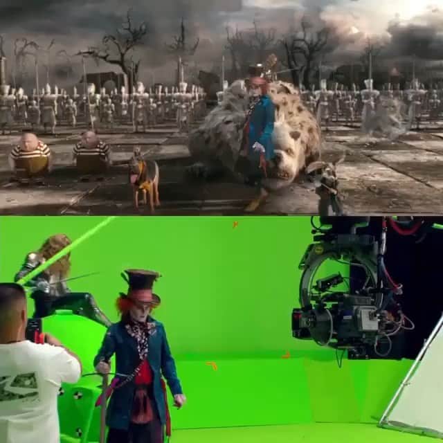 BeStylishのインスタグラム：「Behind the cameras of “Alice In Wonderland”, Tim Burton (2010). This is awesome! 🤩 Credit: @behind_the_cameras . . . 💿 Follow @bestylish for more awesome content! . .  #video #vine #fun #amazing #water #men #crazy #animal #happy #fitness #speed #aliceinwonderland #film #crazyfilm #montage #edit #filmdirector #filmindustry #filming #filmstunts #stunts #filmmaker #filmmaking #cute」