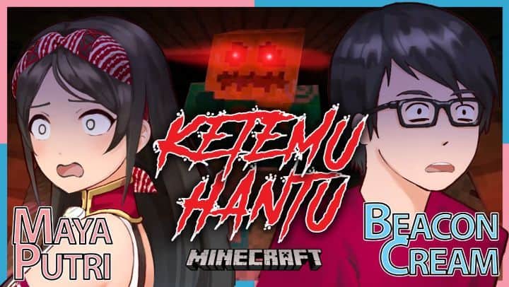 のインスタグラム：「Minecraft Collaboration!! (with BeaconCream, Part 2), Uploaded! 🎮 Horror time!! And it's Minecraft Horror! Wowee~~ Me and BeaconCream will perform exorcism, go find out how it goes!😉👻 . Please check my YouTube channel ٩(๑❛ᴗ❛๑)۶ #mayaputri #halomaya #gameplay #gaming #virtualyoutuber #youtuber #maya #youtube #vtuber #indonesia #minecraft #minecraftsurvival #minecraftindonesia #beaconcream #creamteam #horror」