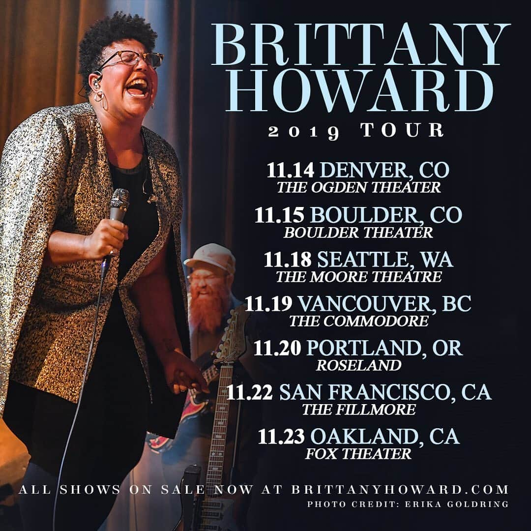 アラバマ・シェイクスのインスタグラム：「Tickets for newly announced @blackfootwhitefoot’s fall west coast tour are on sale now at brittanyhoward.com!」