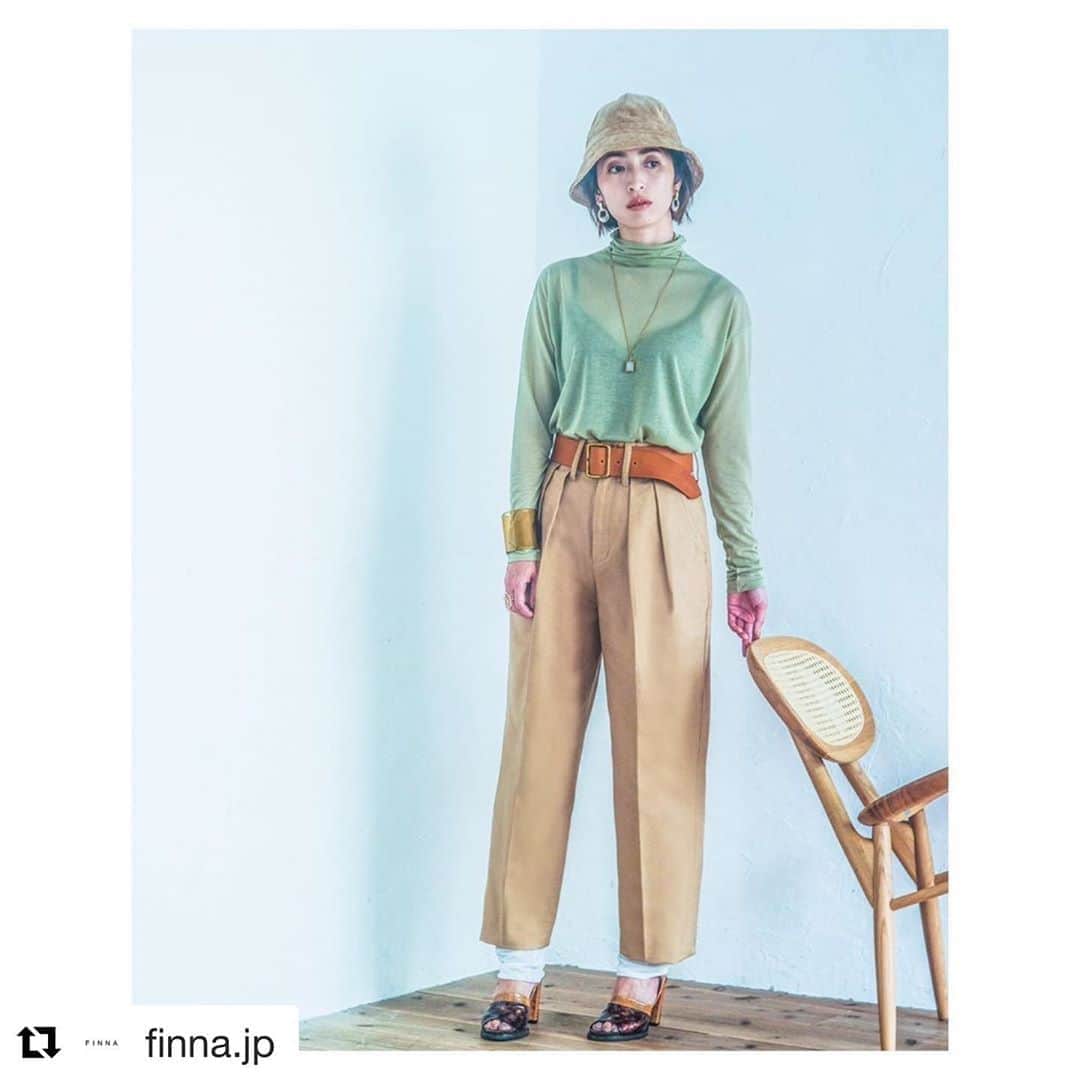 木庭弥生のインスタグラム：「#Repost @finna.jp (@get_repost) ・・・ . . 【' FINNA 2019Autumn collection 】 Launch at Online Store. . . . photo: @iwamoto_koichiro  hair&makeup: @mamimumeco  model: @yayoikoba - #finna #finna_jp #フィンナ」