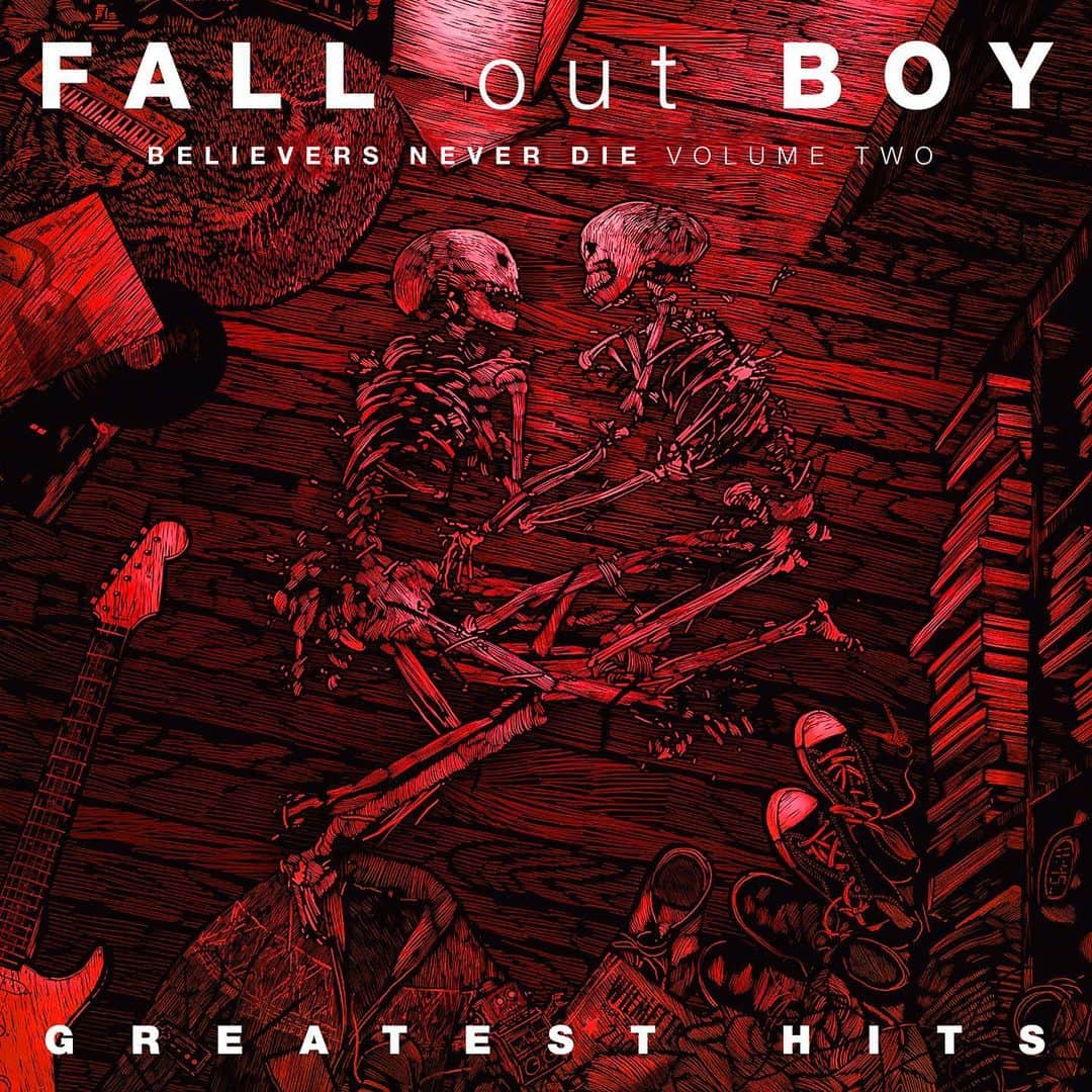 フォール・アウト・ボーイのインスタグラム：「it's been a crazy ride & we're sharing it all with you. Greatest Hits: Believers Never Die - Volume 2, out November 15th. wanted to make it even more special for you, so we added another unreleased song called Bob Dylan ❤️ if you're in the U.S. pre-order the album on falloutboy.com to get a code for the 10am local #HellaMegaTour pre-sale on Monday.」
