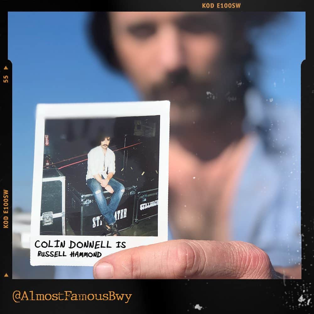 コリン・ドネルのインスタグラム：「Welcome to the Riot House, where Rock and Roll lives. Performances start tonight!@almostfamousbwy @theoldglobe  #1973 #RussellHammond #AlmostFamous #WorldPremiere #Musical」