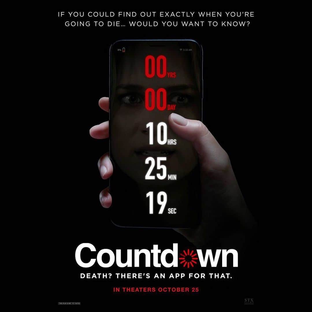 エリザベス・ライルのインスタグラム：「We made a movie! Here’s the official poster for @countdown coming at you October 25th. Hope you guys will enjoy watching this as much as I did making it Xx #CountdownMovie」