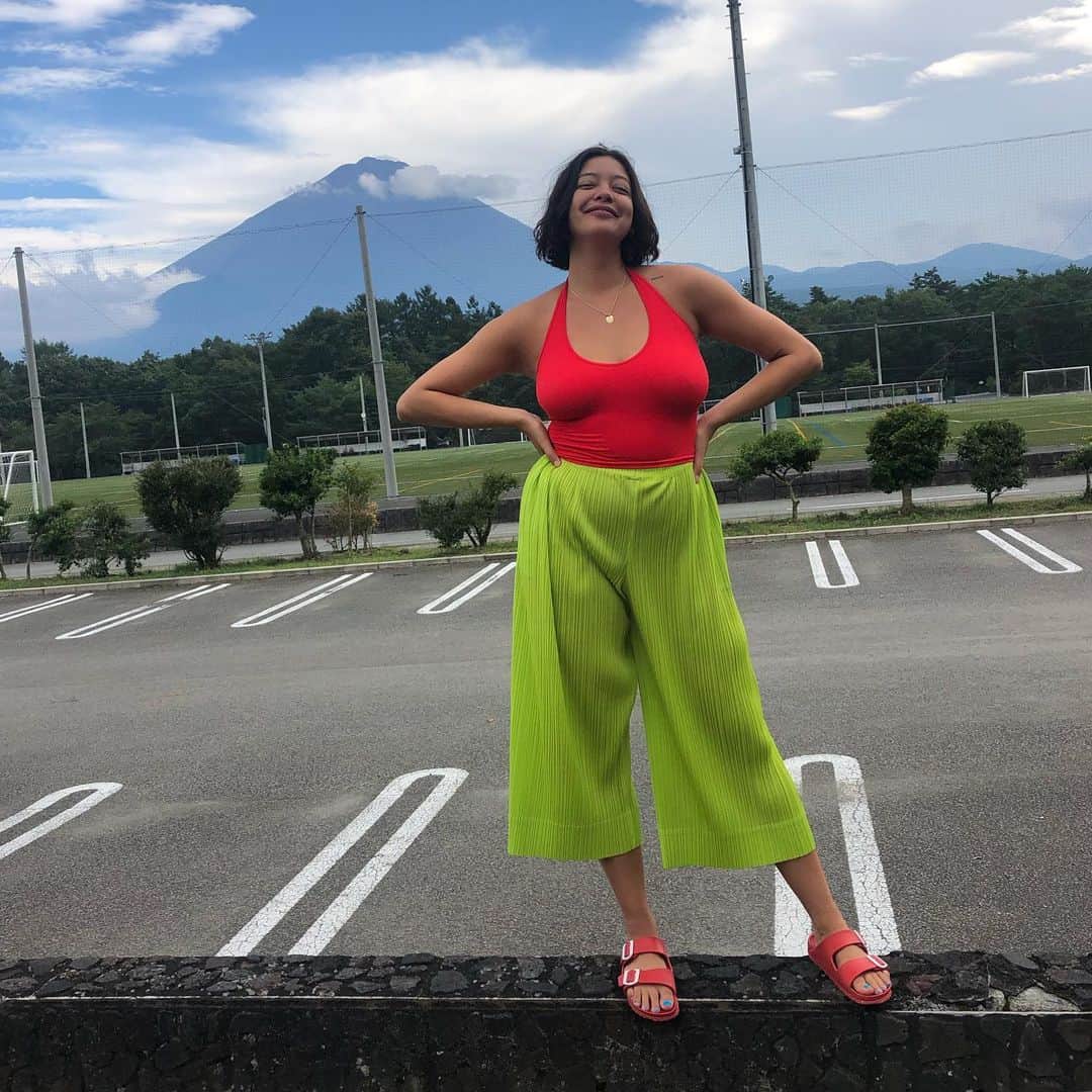 ナオミ・シマダのインスタグラム：「bye from me & fuji-さん！thanks to everyone who made coming home so special 4 me! お世話になてありがとうございましいた！BRB 楽しかたね！💕」