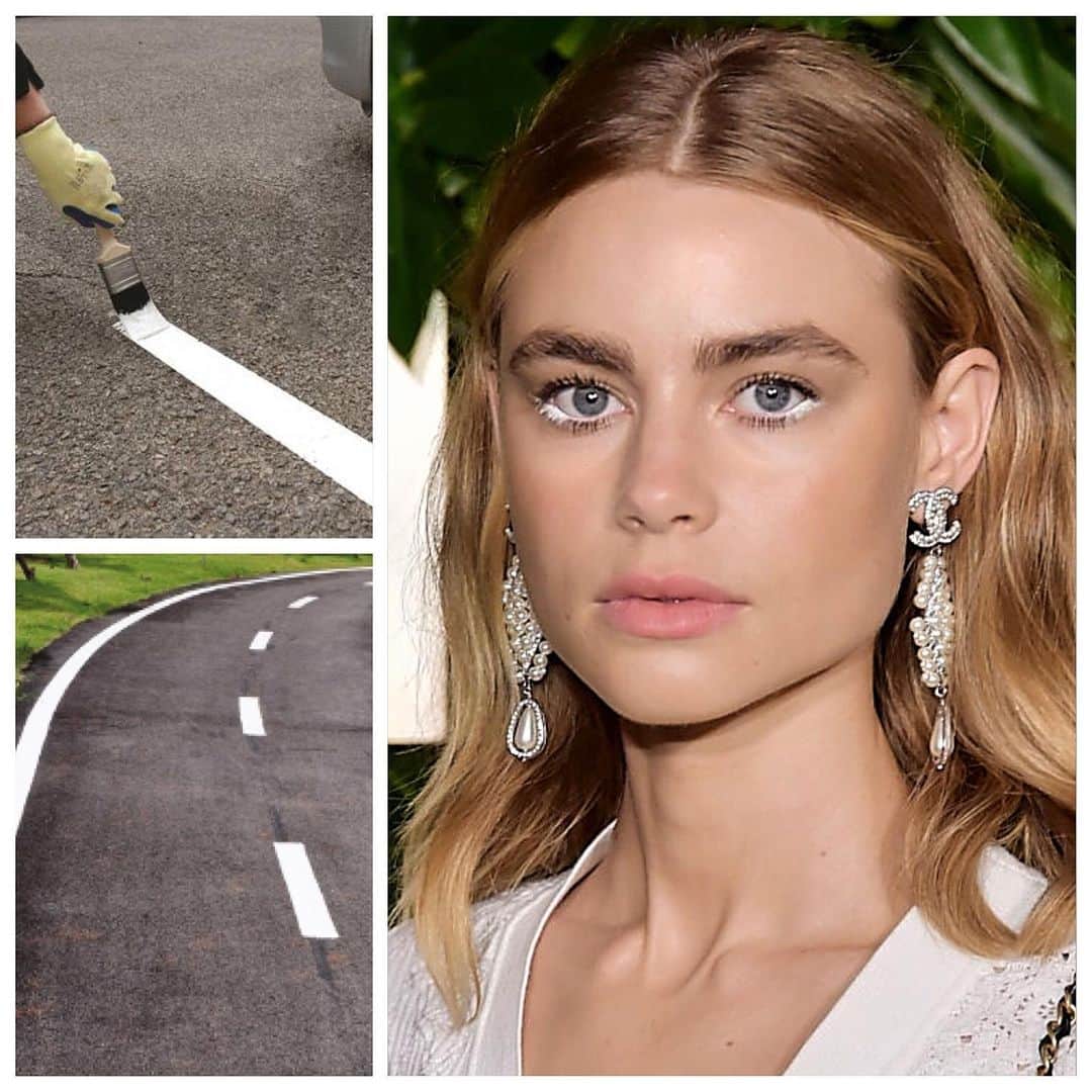 JO BAKERのインスタグラム：「L U C Y • F R Y 🇦🇺 White stripy Situ.... on #lucyfry for @chanelofficial event @chateaumarmont last night... style @chanelofficial @lucywarrenstyle  Hair @hairbyjohnd  Makeup by me #jobakermakeupartist 💋」
