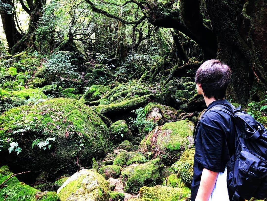 引地敬澄さんのインスタグラム写真 - (引地敬澄Instagram)「⛰ひきすな屋久島の旅-其の④-🌲 . 縄文杉を目指す道中にある『 #ハート型の切株 』こと #ウィルソン株 🤘😼🍀！！ . これ一見普通に見上げるとハート型にならなくて『あるスポット』から撮影しないとハート型にならないという点が一筋縄ではいかなくて絶賛粋だったので個人的に凄く好きだった場所です☺️🎶！ . いやー早くもまた旅が恋しくなってきた今日この頃の、、、オレだぁ🐕🏔🍀！！w . . . ps.その他の想い出ショットもあるので絶賛スワイプしてね🐕🔥！！ . . . #屋久島 #縄文杉 #白谷雲水峡 #苔むすの森 #もののけ姫 #ジブリ #トレッキング #登山 #世界自然遺産 #大自然 #鹿児島  #引地敬澄 #砂川勇斗 #ひきすな #中学からの同級生 #男旅 #3150  #KinCrossWorld #SMILOOP #HAPEACE #引地髪服  #fashion #instagood #followme #amazing #photooftheday」9月14日 15時34分 - takazumi0402