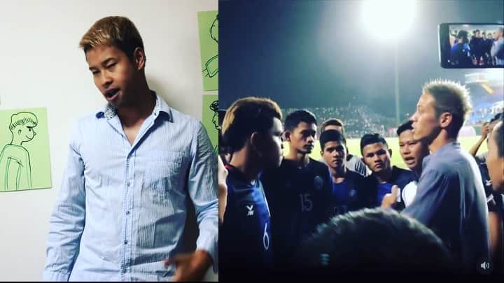マキヒカのインスタグラム：「. . I love Keisuke Honda 🇰🇭 本田圭佑って、サッカー選手現役でやりながらカンボジア代表の監督もやってるねんで？意外にこれが知られてないことが残念。森保さんがどっかでサッカーやりながらやってるみたいな感じよ。そして本田圭佑はボランティアやからね。カンボジアからお金もらってないからね。 . #keisukehonda #本田圭佑 #本田教 #宗教」