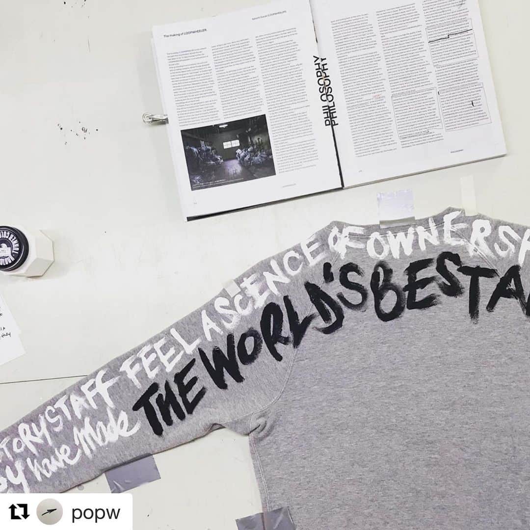 のインスタグラム：「#Repost @popw with @get_repost ・・・ 貴重な写真👀👀👀 .  LOOPWHEELER 20th. Anniversary Exhibition is still being held. 展覧会はまだまだ引き続き開催中です。  #loopwheeler」