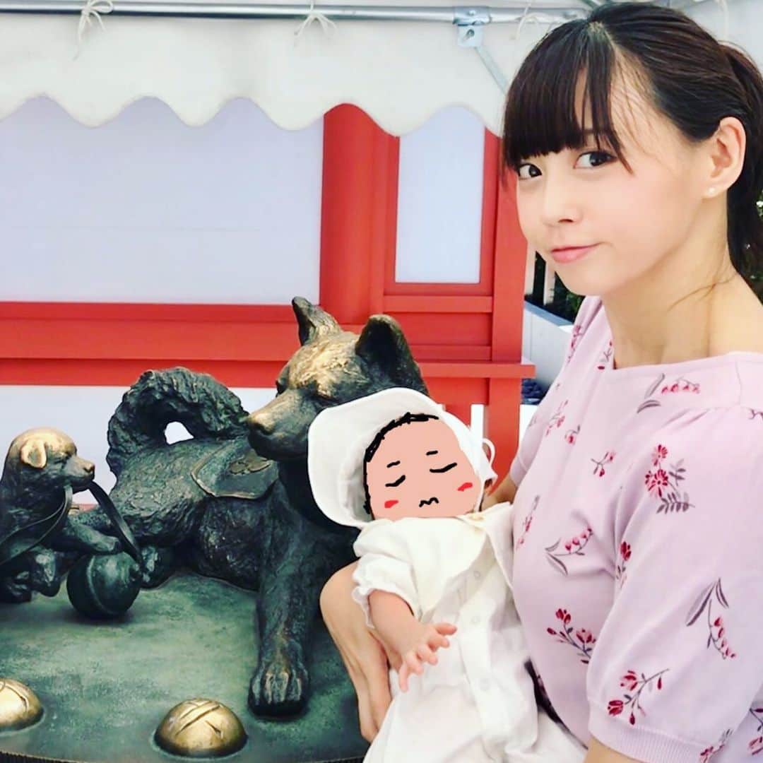 浦えりかのインスタグラム：「お宮参り＆お礼参りで水天宮に行ってきました☆ #お宮参り #水天宮 #乳児 #生後1ヶ月」
