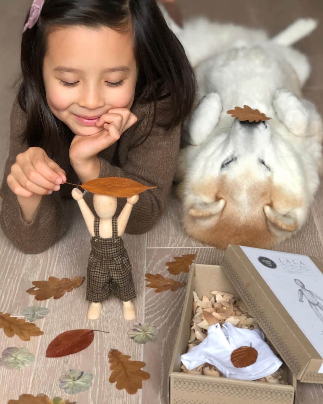 フィロとポンポンさんのインスタグラム写真 - (フィロとポンポンInstagram)「The little wooden doll & the autumn leaves.🍂 #woodenstory」9月29日 17時53分 - philo_pompon
