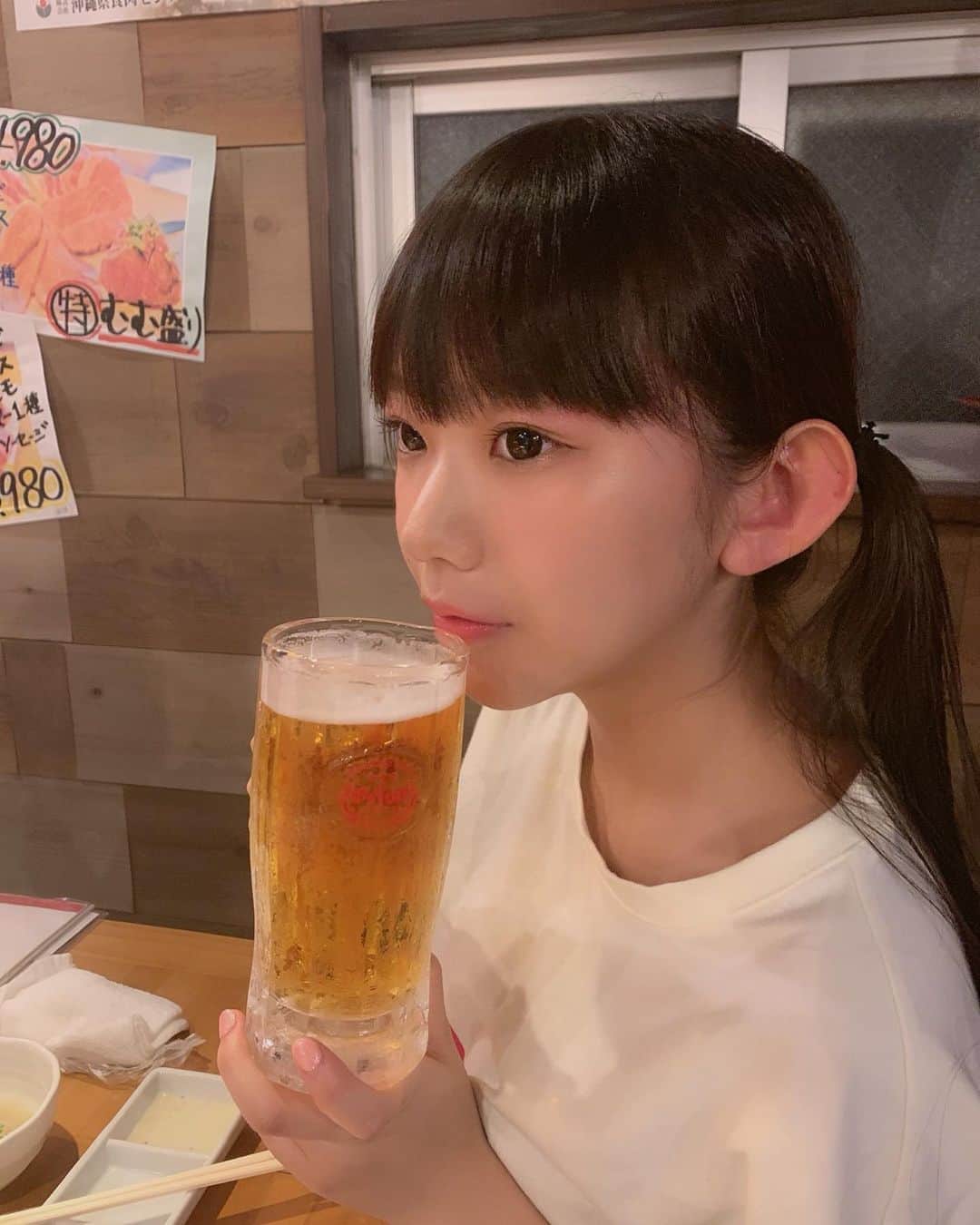 長澤茉里奈さんのインスタグラム写真 - (長澤茉里奈Instagram)「ビール飲んだよ💓 #marichuu#nagasawamarina」9月29日 21時16分 - marinanagasawa1008