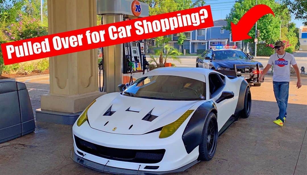 スティーブのインスタグラム：「Car shopping for the wife didn’t go as smooth as planned  LOL. but as I like to say it all works out in the end.  Stay positive and Thumbs Up!! VIDEO JUST WENT LIVE!! Link in profile.  ディーラー巡りと車選びはいつでも楽しいですね。特に息子と二人で！ でも警察に止められるのは何歳になってもちょっと緊張するよね！！ 新作動画公開中！  プロフィールページにリンクあります、チェックしてね #newepisode #youtube #carshopping #fatherandson #pulledover #ferrari458italia #thumbsup #stevespov #新作公開 #車選び #車探し #フェラーリ458イタリア #警察に止められる #警察に #サムズアップ #スティーブ的視点」