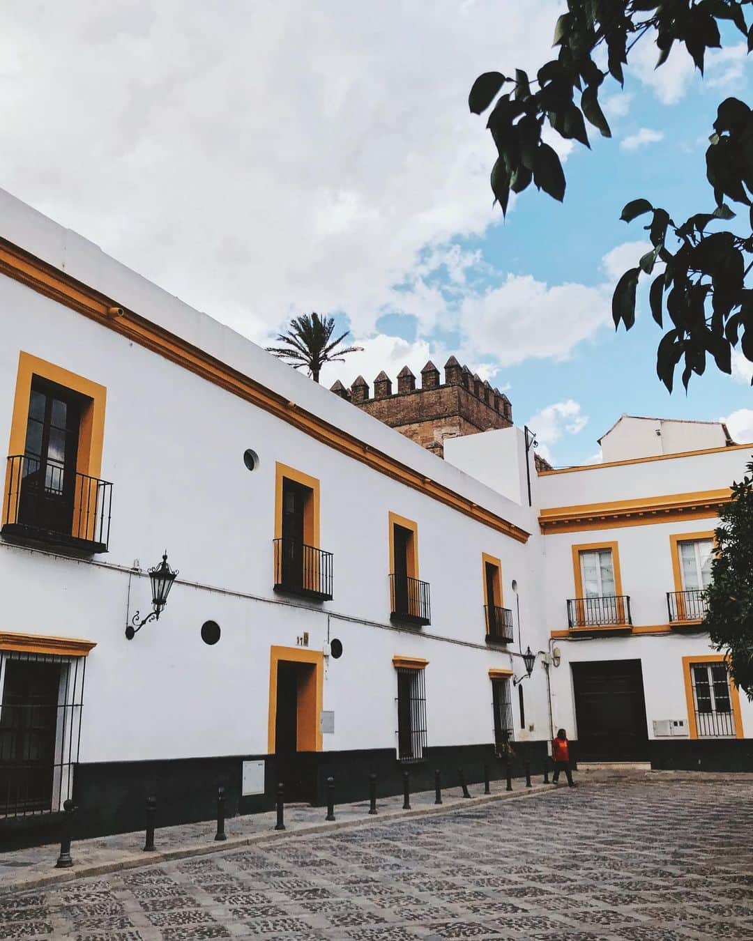 カロリーヌ・ド・メグレのインスタグラム：「Sevilla 🇪🇸 Patio de banderas」