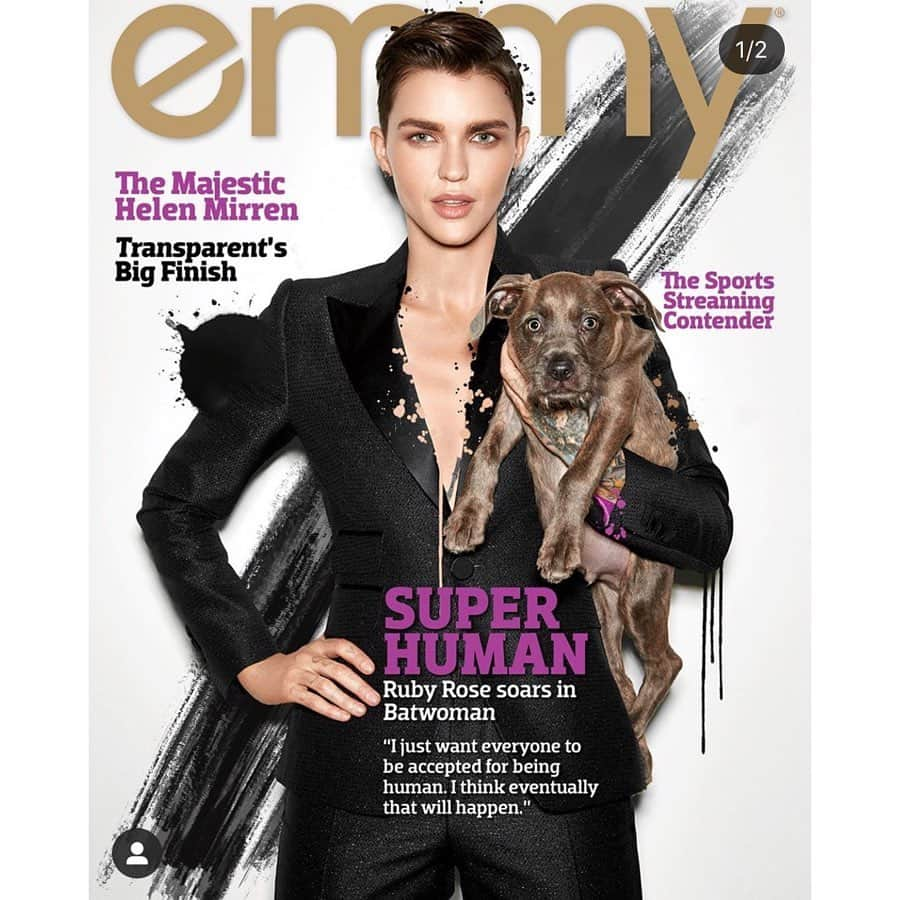 ブラッド・ゴレスキーさんのインスタグラム写真 - (ブラッド・ゴレスキーInstagram)「@rubyrose suits up for Emmy magazine styled by me. #tapforcredits 📷 @mikeruizone 💁🏻‍♀️ @riawna 💄 @karayoshimotobua 🐶 @angelcitypits #adoptdontshop」9月15日 8時54分 - bradgoreski