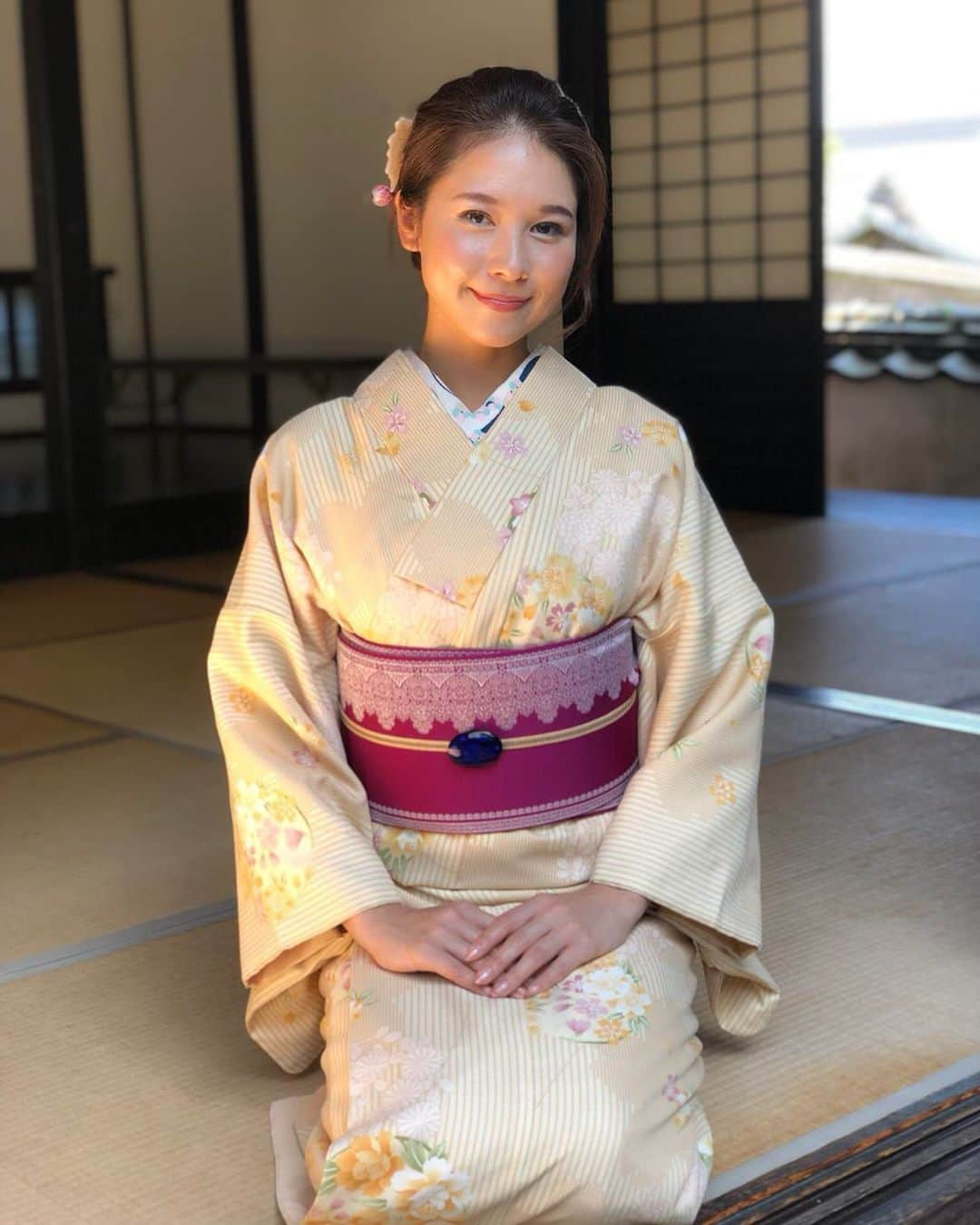 立花サキさんのインスタグラム写真 - (立花サキInstagram)「立花サキでございます。 臼杵市で薄黄色のお着物を着ての撮影☺️ #撮影 #大分県 #臼杵市 #八町大路」9月15日 15時58分 - tachibanasakichaso