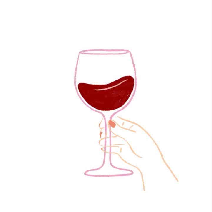 Apricots Artのインスタグラム：「#LongWeekend 🤤🍷 . Illusted by Yuri #apricotsart」
