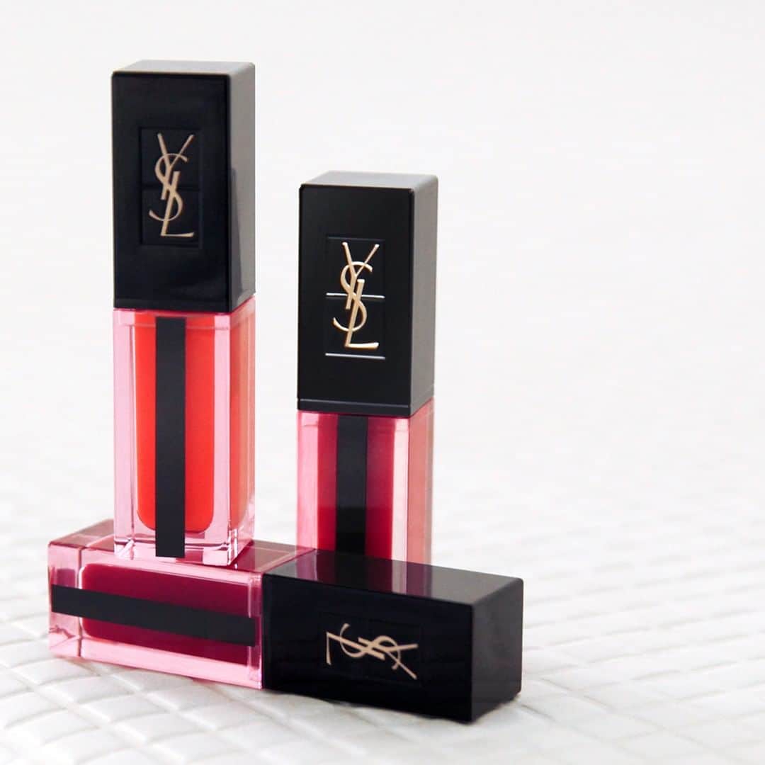 Yves Saint Laurent Beautyさんのインスタグラム写真 - (Yves Saint Laurent BeautyInstagram)「Slip into glossy brilliance and deep shine. Discover 18 vivid shades of the new VERNIS A LÈVRES WATER STAIN, here in N°609 SUBMERGED CORAL N°615 RUBY WAVE  N°613 CASCADE BORDEAUX  #yslbeauty #waterstain #diveincolor」9月15日 20時59分 - yslbeauty