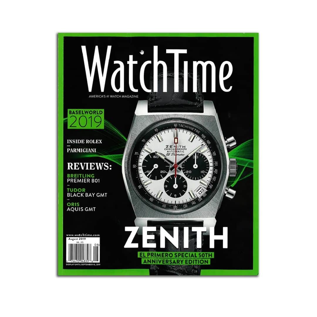 ゼニスのインスタグラム：「#A384: Hot off the press, the A384 Revival gets the cover of the latest issue of @watchtimemagazine  #Zenith #ZenithWatches #Watches #Watch #Watchesofinstagram #Watchfam #WatchoftheDay #Luxury #WatchAddict #Watchcollector #Horology #DailyWatch #ElPrimero #Chronograph #VintageWatches #Cover #Watchtime」