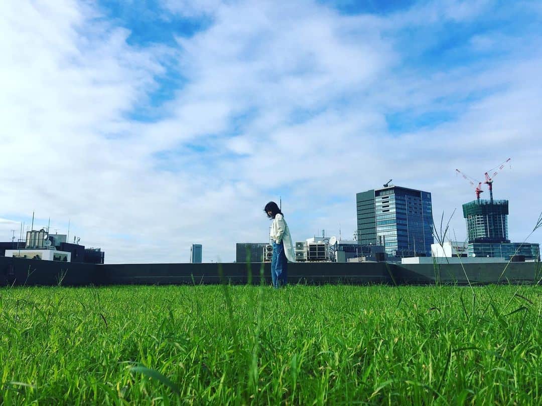 ヒグチアイのインスタグラム：「・ ・ #渋谷 #円山町 ・ ・ #都会のど真ん中に #芝生がある #トンボ」