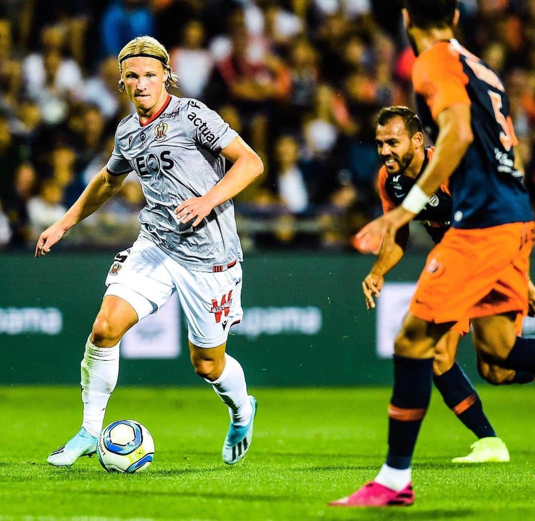 カスパー・ドルベリのインスタグラム：「Disappointing game last night, but very pleased to make my first minutes for @ogcnice. We go again on Saturday!」