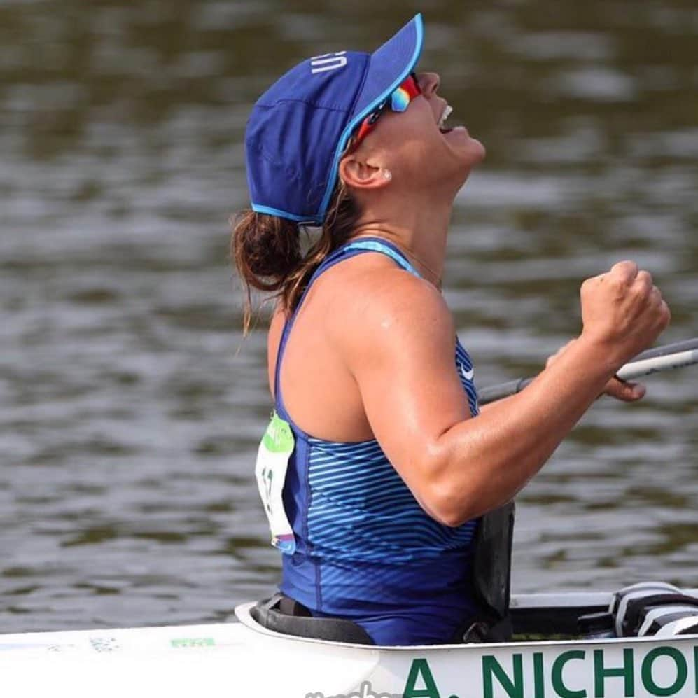 アラナ・ニコルズさんのインスタグラム写真 - (アラナ・ニコルズInstagram)「Fitness goals! 3 years ago today I finished my last @usparalympics games w a 7th place in #sprintkayak . . Not my best finish but one of the most important experiences of my athletic career. It was the first and only time since I started adaptive sports I always had a goal of winning. I thought, “nobody goes for silver” ...duh. . Well when I began training for sprint kayak I quickly learned that my classification/category made it nearly impossibly for me to win (Me a paraplegic VS mostly amputees) this was beyond frustrating for me and I almost considered quitting. . With about a year to go before Rio 2016 I decided to follow through my commitment to sprint kayak (considering water quality, Zika, and not winning) and go to the games. It was the first time in my career I wasn’t training to win, I woke up everyday at 5am to paddle and worked out after just to finish my best. That changed the journey entirely. I had to be more self motivated and task oriented than ever and that’s something I’ve carried on with me since. . This picture is of my finishing 7th at the @paralympics... not something you normally celebrate but as you can see, I’m stoked! . #eyeonYOURprize #nevergiveup #celebrateyourself #workyourarmsoff #doyourabsolutebest 📸: @kusumotophoto」9月16日 8時15分 - alanathejane