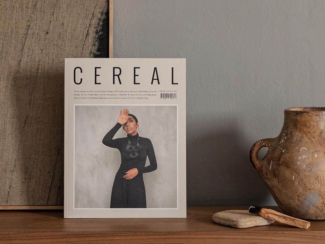 C E R E A Lのインスタグラム：「Cereal Volume 18 launches today!  In this volume, we explore the subject of LEGACY. We celebrate the artistic legacies of Joan Miró, Eduardo Chillida, and Fan Ho; and the architecture of Carlo Scarpa and Gio Ponti. We interview Jonathan Anderson and the team behind Atelier Vime; and present an autumn fashion edit at Kettle’s Yard.  The cover features @rupikaur_, who discusses how her heritage has shaped her own legacy as a poet and performer  Order a copy at readcereal.com/cereal-volume-18 (link in profile)」