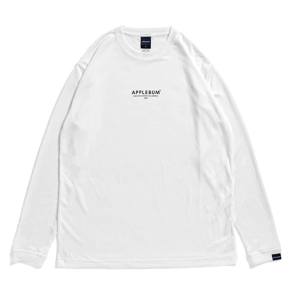 のインスタグラム：「NewArrival﻿ ■APPLEBUM ELITE PERFORMANCE L/S T-SHIRT [WHITE] - 1921102﻿ ﻿ 品番： 1921102﻿ ﻿ スポーツシーンに特化したドライ素材のロングスリーブTシャツ👍﻿ バスケットやダンスなどのスポーツや、ジョギング、ジムなど体を動かすシーンで活躍します✨✨﻿ 街着としても着回せるようなシンプルなデザインかつ、プール・海・川などの水辺シーンにも簡易的なラッシュガートとして使用可能。﻿ 絹の様ななめらかな肌触りと、高い吸水速乾性をもち、常にサラサラとした抜群の着心地を与えてくれます。﻿ 胸にはロゴと「REBELLIOUS, INVENTIVE AND HUMOROUS」(反骨と発 明とユーモア)、「TOKYO」の文字を、左腕には「左手は添えるだけ」をアルファベットでプリント💥﻿ ﻿ 素材 : ポリエステル 100%﻿ ﻿ ＊実際の色見はPCの環境により多少左右される事がありますのでご注意ください。﻿ ﻿ 電話通販も可能です😊 ﻿ お気軽にお問い合わせ下さい✨ ﻿ ﻿ ダンサーズコレクション原宿店 ☎03-5474-9575﻿ ﻿ #APPLEBUM ﻿ #ダンコレ #ダンサーズコレクション #dancerscollection #tokyo #harajuku」