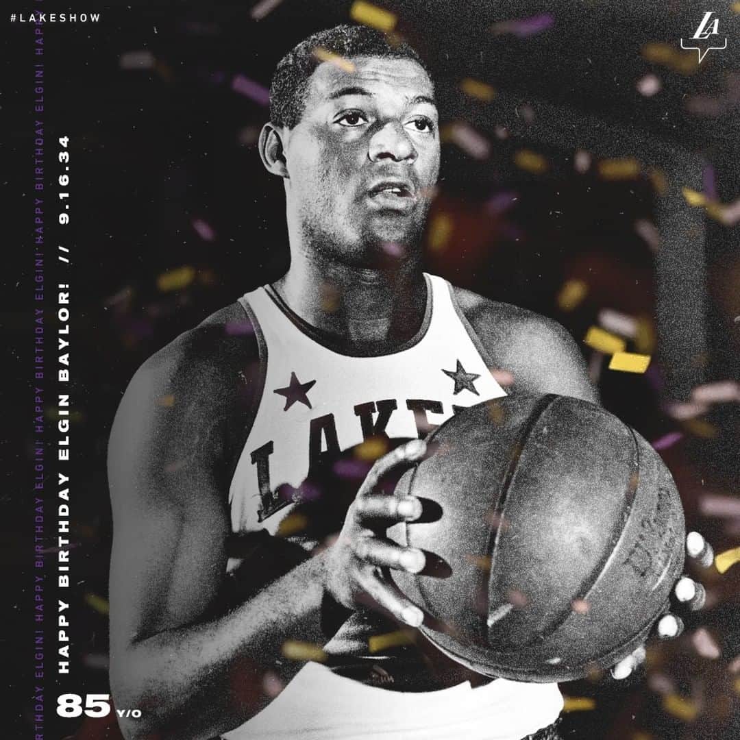 Los Angeles Lakersさんのインスタグラム写真 - (Los Angeles LakersInstagram)「Happy birthday to L.A.’s first hoops superstar, the iconic Elgin Baylor 🌟🎂」9月17日 3時30分 - lakers