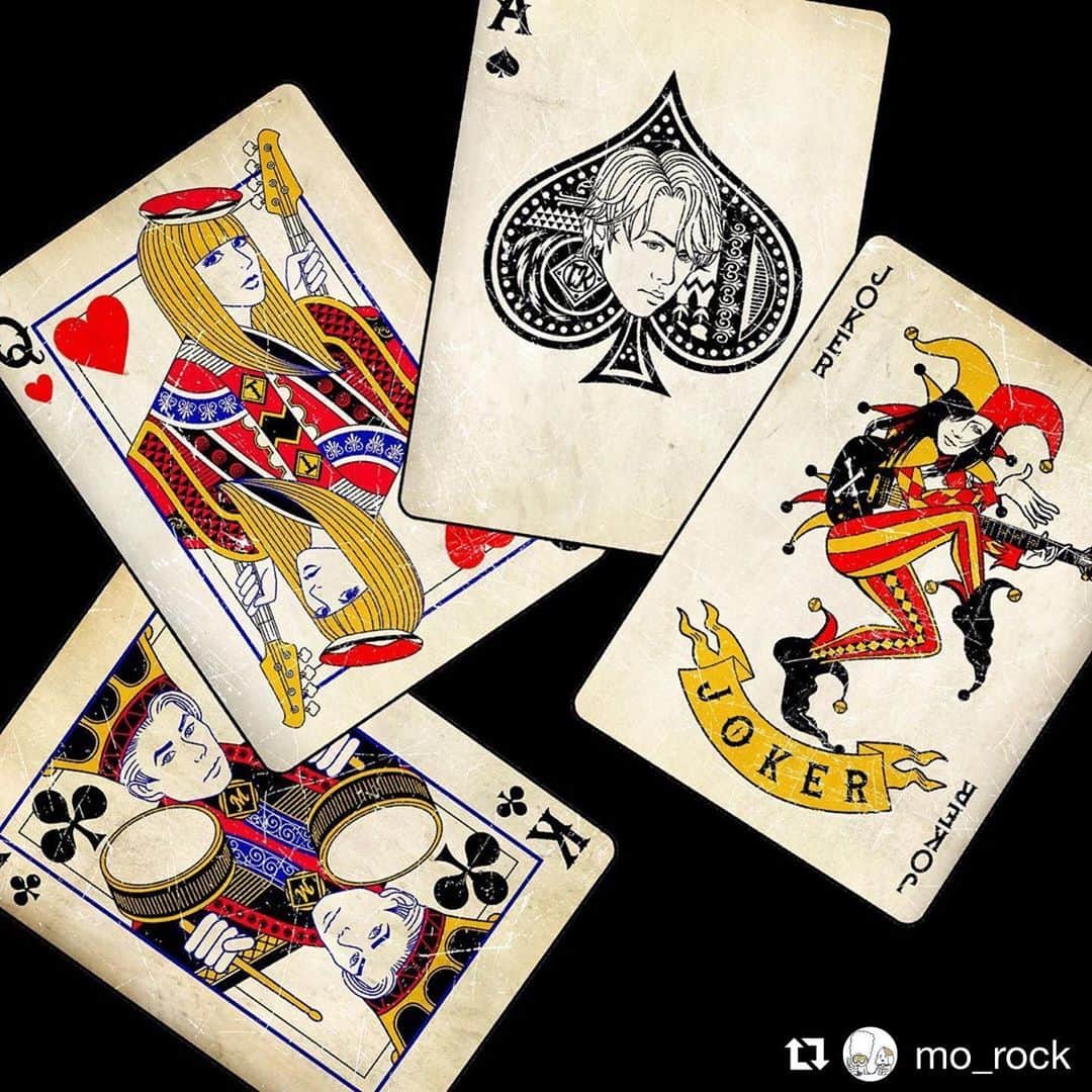 宮上元克のインスタグラム：「強めの4カード🃏 師岡さんありがとうございます！ #氣志團万博2019 ##aceofspades  #Repost @mo_rock with @get_repost ・・・ 強めの4カード  #ACEOFSPADES #氣志團万博2019」
