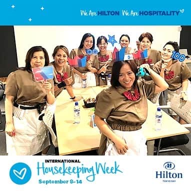 ヒルトン東京ベイ Hilton Tokyo Bayさんのインスタグラム写真 - (ヒルトン東京ベイ Hilton Tokyo BayInstagram)「ヒルトンでは、毎年「ハウスキーピングウィーク」を開催しています。ゲストが快適にホテルでお過ごしいただける空間を作るために、毎日客室の品質と清潔さを維持しているハウスキーピングチーム。先週、ヒルトン東京ベイでは、ハウスキーピングチームのひとりひとりのメンバーに、ゲームや贈り物、メッセージカードを通じて、感謝の気持ちを込めた沢山のおもてなしをしました。  Cheers to our great housekeeping team at Hilton Tokyo Bay! We set aside one special week to honor our year-around kings and queens of Housekeeping every year. Thank you for everything you do to make our guests happy! You’re awesome!  #hiltontokyobay #wearehospitality #IHW19 #WeAreHilton #housekeeping #hilton100anniversary」9月16日 22時37分 - hiltontokyobay