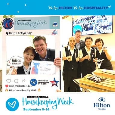 ヒルトン東京ベイ Hilton Tokyo Bayさんのインスタグラム写真 - (ヒルトン東京ベイ Hilton Tokyo BayInstagram)「ヒルトンでは、毎年「ハウスキーピングウィーク」を開催しています。ゲストが快適にホテルでお過ごしいただける空間を作るために、毎日客室の品質と清潔さを維持しているハウスキーピングチーム。先週、ヒルトン東京ベイでは、ハウスキーピングチームのひとりひとりのメンバーに、ゲームや贈り物、メッセージカードを通じて、感謝の気持ちを込めた沢山のおもてなしをしました。  Cheers to our great housekeeping team at Hilton Tokyo Bay! We set aside one special week to honor our year-around kings and queens of Housekeeping every year. Thank you for everything you do to make our guests happy! You’re awesome!  #hiltontokyobay #wearehospitality #IHW19 #WeAreHilton #housekeeping #hilton100anniversary」9月16日 22時37分 - hiltontokyobay