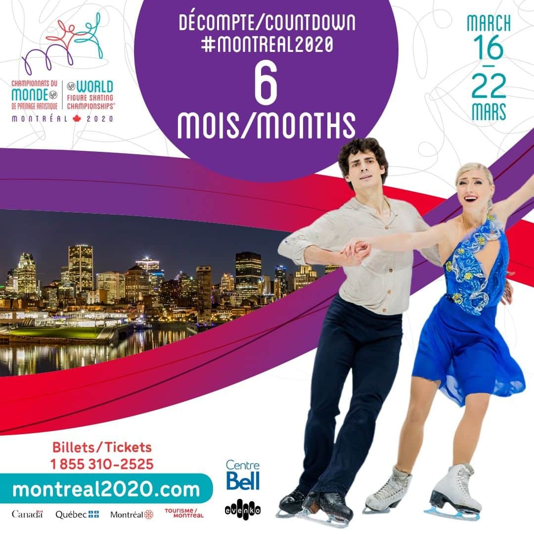 Skate Canadaさんのインスタグラム写真 - (Skate CanadaInstagram)「Another month down, only 6 more to go! Everyone get ready for #Montreal2020! / Un autre mois écoulé, plus que six mois avant #Montréal2020! Préparez-vous! Tickets/Billets➡️ www.montreal2020.com」9月16日 23時00分 - skate_canada