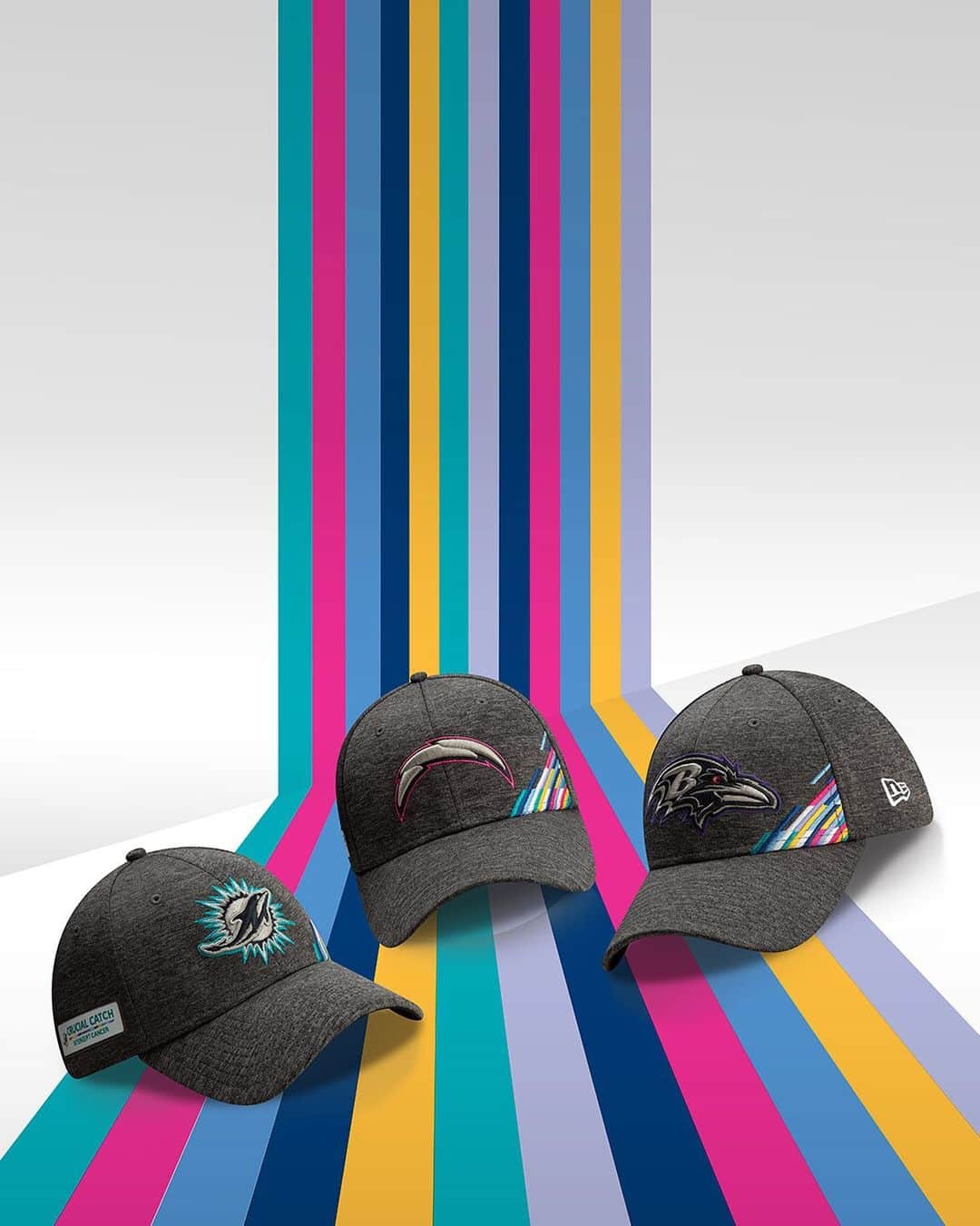 ニューエラ・キャップのインスタグラム：「The 2019 NFL Crucial Catch Collection just dropped. Get the Official Sideline cap of October available in all teams at neweracap.com •  The NFL and New Era* are supporting the American Cancer Society* in its fight against cancer. Please visit NFL.COM/CRUCIALCATCH to learn more. *ACS does not endorse any product.」