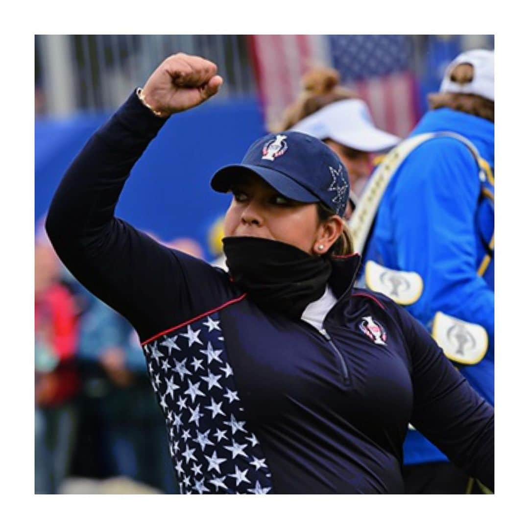 リセット・サラスのインスタグラム：「We played with heart and class ALL week and fought everyday for our partners, captains and everyone watching at home. It's been a honor to wear the Stars and Stripes under @juliinkster for the past six years. By far the best team I've been a part of! Despite the outcome, TEAM USA gave it our all so congrats to Team Europe. That just means we got two years to prepare for Toledo... and get the cup back💪🏽🇺🇸 @solheimcupusa」