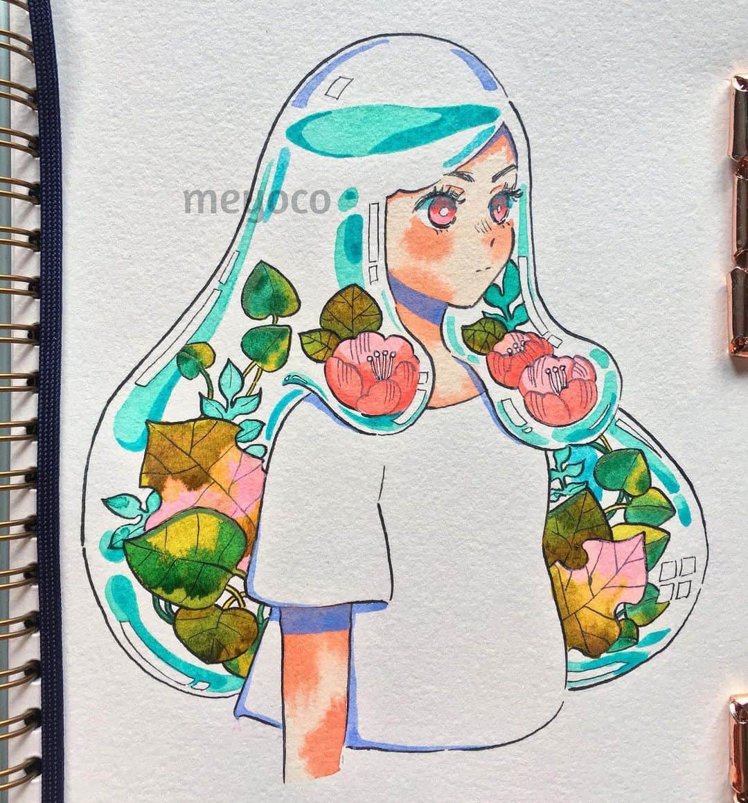 meyocoさんのインスタグラム写真 - (meyocoInstagram)「More throwbacks! Some watercolor plant girls from 2017! 🌿🌸💧✨ . . . You can check out my art supplies account here ➡️ @pearlescentpink #meyothrowback #watercolor」9月17日 2時15分 - meyoco