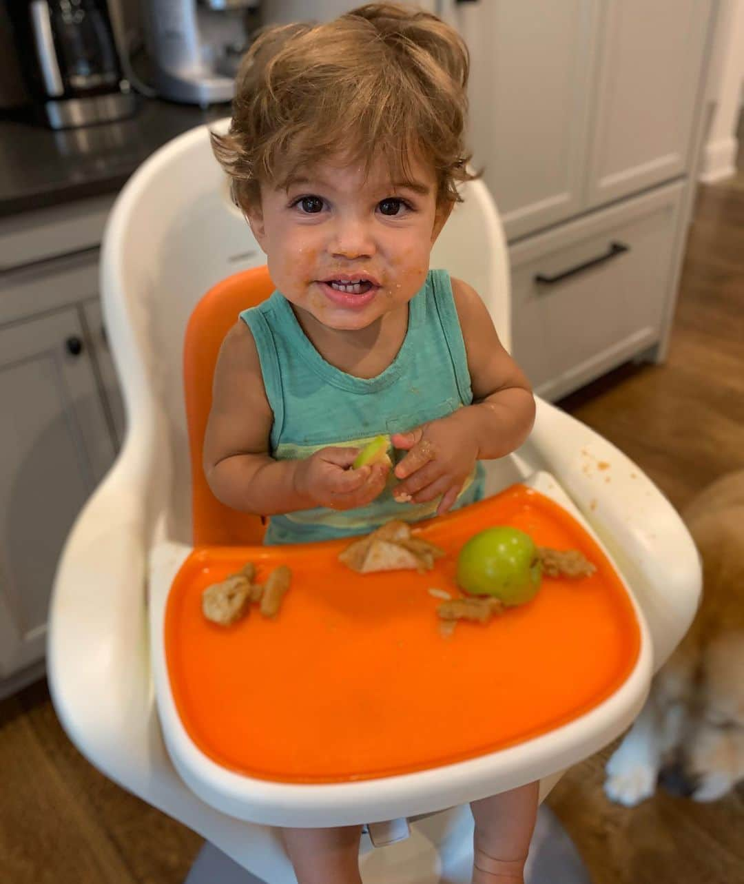 Jessie Jamesさんのインスタグラム写真 - (Jessie JamesInstagram)「Peanut butter and apple snack for little Forrest」9月17日 7時46分 - jessiejamesdecker