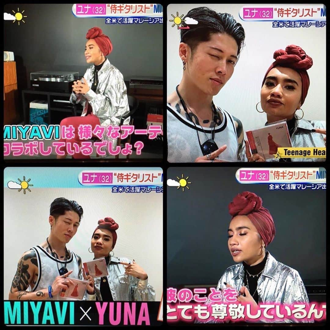 雅-MIYAVI-さんのインスタグラム写真 - (雅-MIYAVI-Instagram)「Yuna is rockin’ Japan! OMEDETO!!!! 僕もギターで参加させてもらっています。すごくいいアルバムなので皆、是非チェックしてね！🙌🏻🙌🏻😊💯 #Repost @seraphina714 ✨MIYAVI ＆ YUNA✨ 9月17日【　TV　】スッキリ で紹介されていました😊  #MIYAVI #YUNA #samuraiguitarist #Malaysia 🇲🇾 #Japan 🇯🇵 #スッキリ」9月17日 12時08分 - miyavi_ishihara