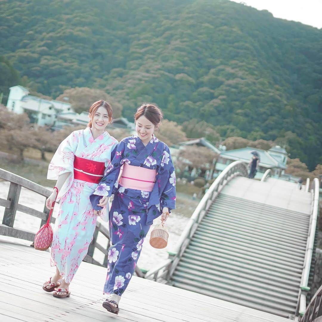Giann Chanのインスタグラム：「双子コーデ 🎀  #錦帯橋 #Chugoku #Yamaguchi #Chugokuhk #Saninsanyo #VisitJapan #ctytravelmap」