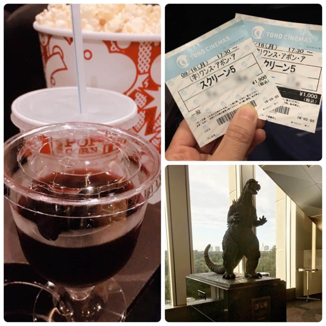 佐藤智美のインスタグラム：「カフェ☕️の写真を撮るついでに、 子供と映画鑑賞〜〜🎬✨ 映画館の売店で「登美の丘」🍷が販売されていてビックリ😵‼️ たまには頑張ってオシャレな映画館に行くのもいいなぁ…✨ #tohoシネマズ日比谷  #ワンスアポンナタイムインハリウッド  #onceuponatimeinhollywood  #ワイン  #登美の丘  #パンケーキ」